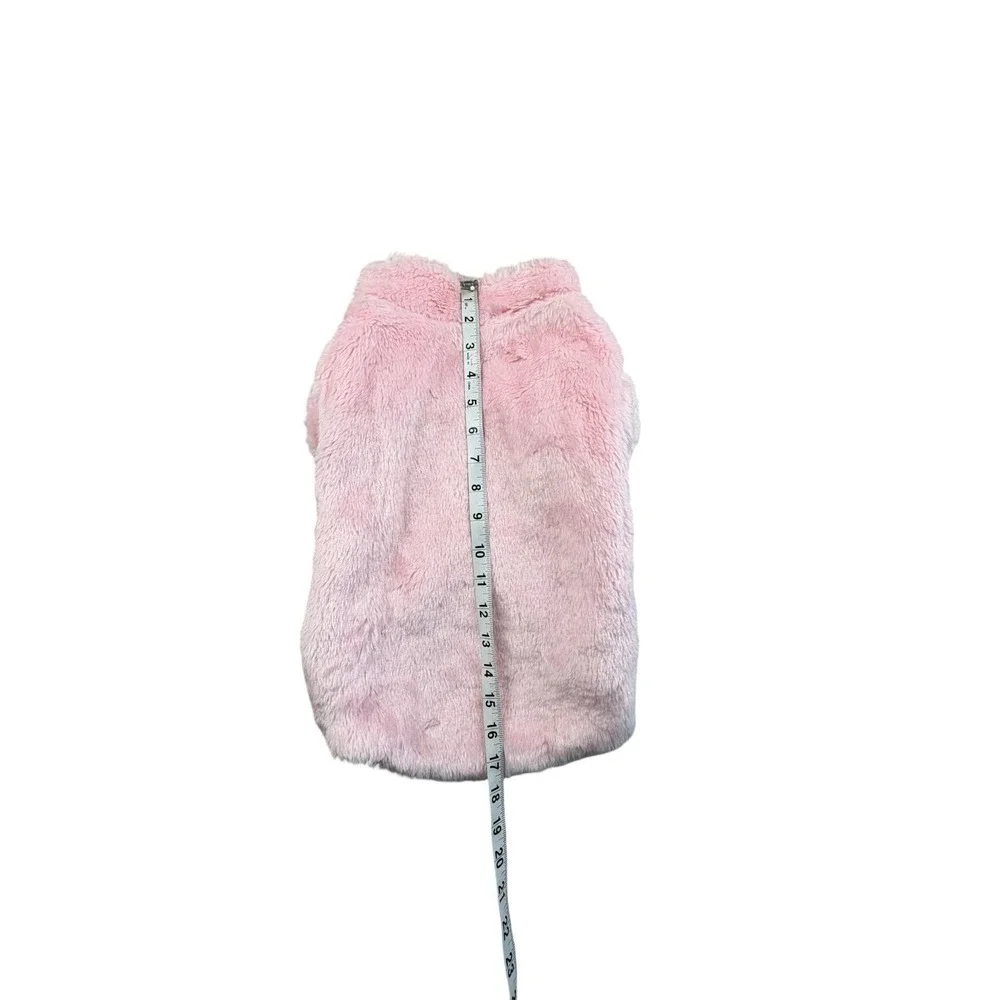 Roxy & Lulu Pink Plush Dog‎ Coat Faux Fur Hood Rhinestone Trim NWT